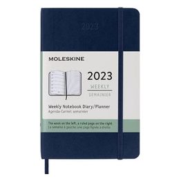 Moleskine Agenda Settimanale 2023 Agenda 12-Mesi Agenda Settimanale Copertina Rigida Formato Tascabile 9x14cm Colore Blu Zaffiro