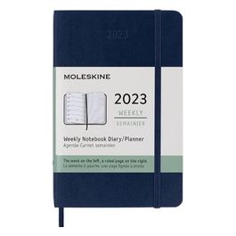 Agenda Settimanale 2023 Agenda 12-Mesi Agenda Settimanale Copertina Rigida Formato Tascabile 9x14cm Colore Blu Zaffiro