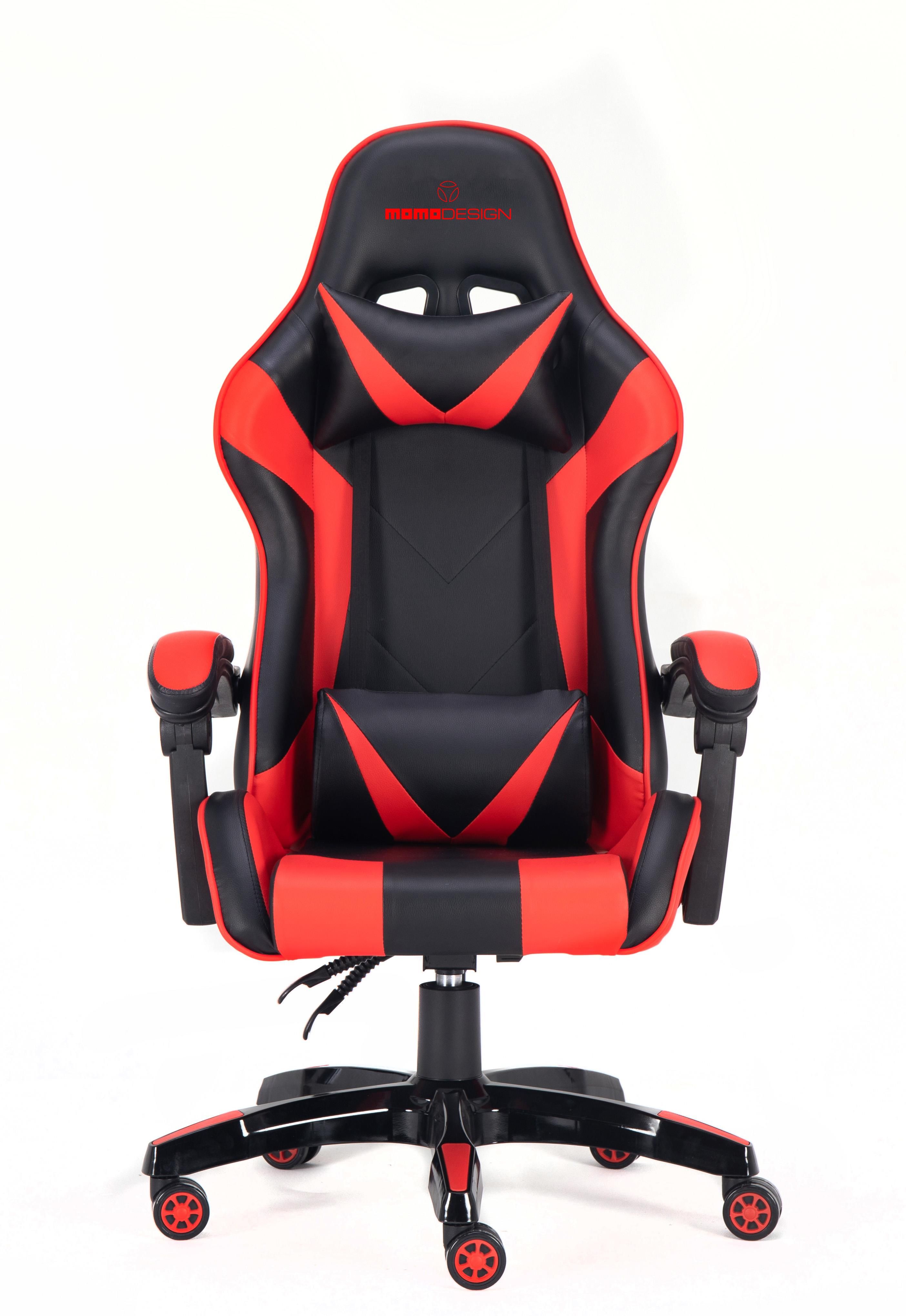 Momo MD-GC006-KR Sedia da Gaming Nera Finiture Rosse | Yeppon