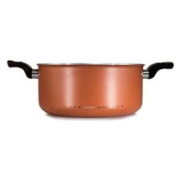 Moneta Alluflon Zecchino Casseruola Antiaderente, Diametro 20 cm, 2 Manici, Alluminio, Arancio