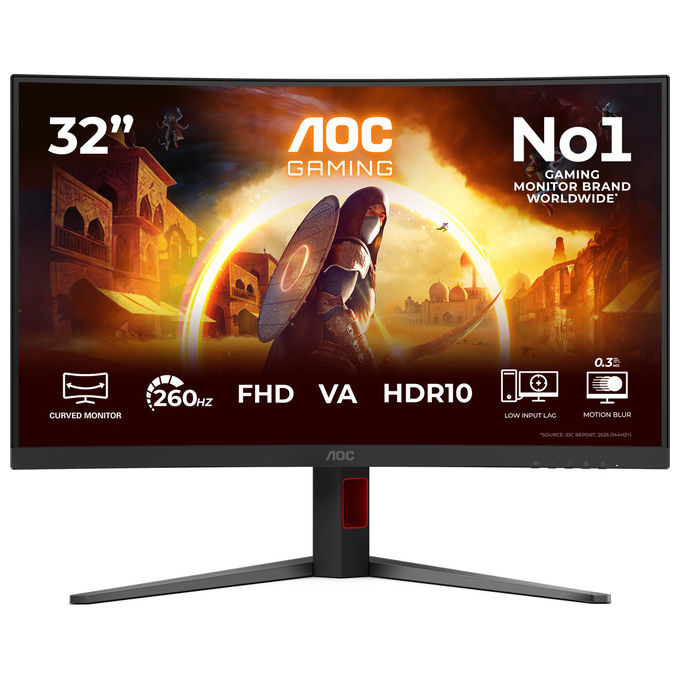 AOC C32G4Z Monitor Gaming Curvo 31,5'' FHD 260Hz VA HDR10 colore Nero