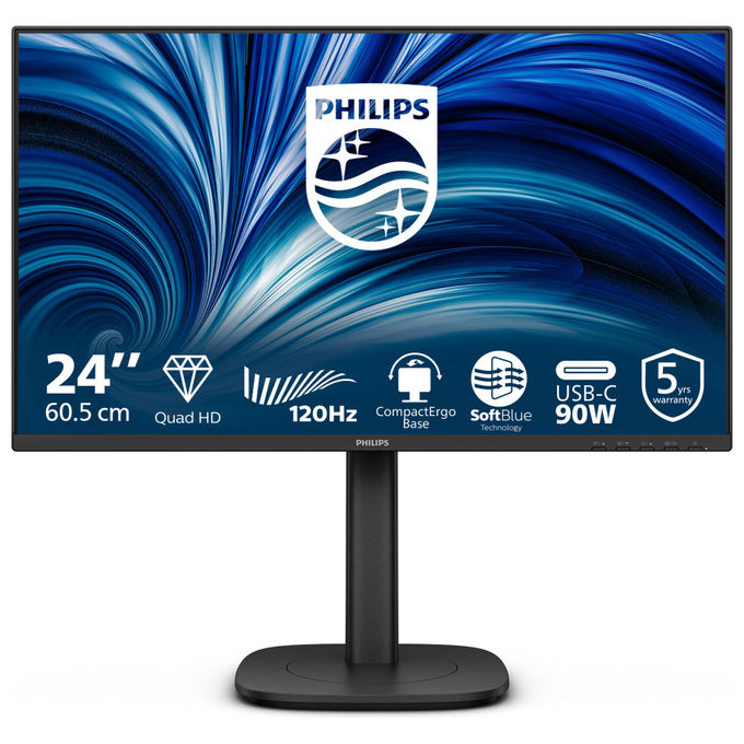 Philips 24B2U3601 Monitor PC 23,8" Quad HD IPS 120 Hz (Nero)