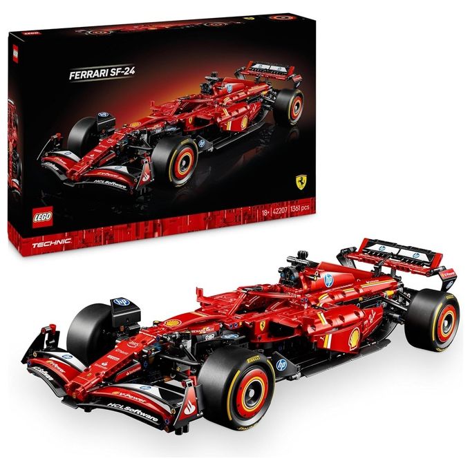 LEGO Technic Monoposto F1 Ferrari SF-24 - Modello di Auto Formula 1 da Collezione in Scala 1:8 con Motore V6, Cambio, Sterzo e DRS, Idea Regalo per Ad