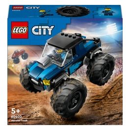 LEGO City 60402 Monster Truck Blu, Veicolo Giocattolo Fuoristrada, Giochi per Bambini di 5+ Anni con Minifigure del Pilota