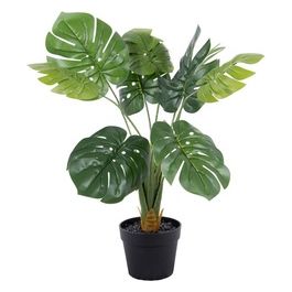 Monstera Artificiale in Vaso Nero 70 cm