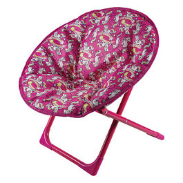 Moonchair bimbo con imbottitura, struttura in metallo richiudibile, decoro new unicorno