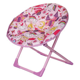 Moonchair bimbo con imbottitura, struttura in metallo richiudibile, decoro new principessa