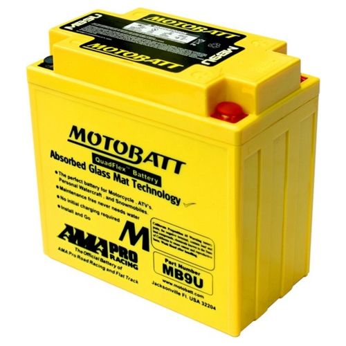 Motobatt MB9U batteria moto AGM 12 Volt dimensioni 136 x 76 x 133 x 139 x 141 mm