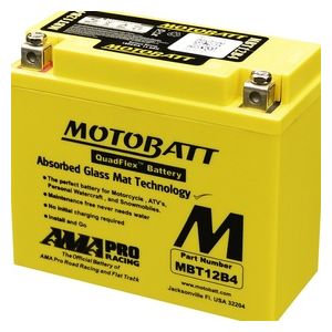 Motobatt MBT12B4 batteria moto AGM 12 Volt dimensioni 150 x 70 x 130 mm
