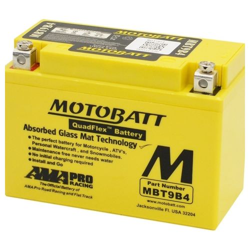 Motobatt MBT9B4 batteria moto AGM 12 Volt dimensioni 150 x 70 x 105 mm