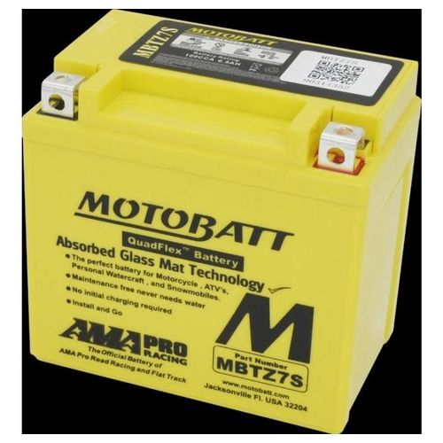 Motobatt MBTZ7S Batteria Moto AGM 12 Volt dimensioni 114 x 70 x 107 mm