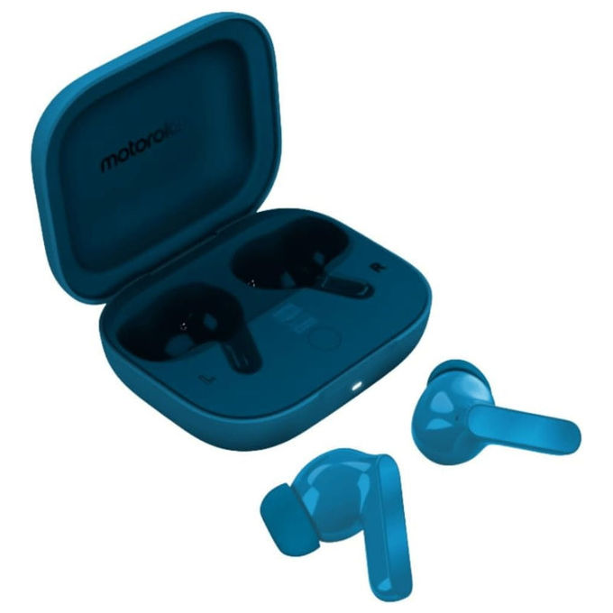 Motorola Moto Buds Bass PG38C07950 auricolari true wireless in-ear ANC fino a 50dB driver 12,4 mm Hi-Res Audio Bluetooth 5.3 43h blu
