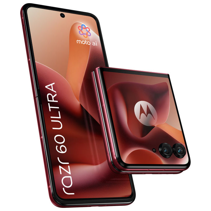 Motorola Razr 60 Ultra smartphone pieghevole dual SIM, bordeaux