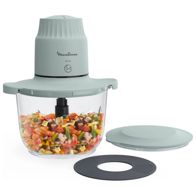 Moulinex Choppeo Tritatutto con Recipiente in Vetro 1L