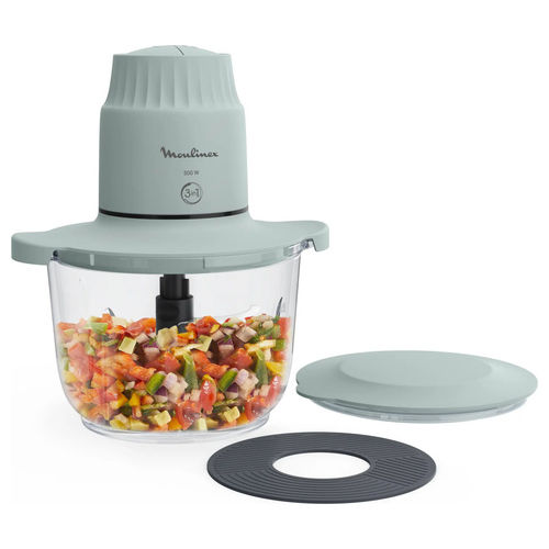 DJ603110 Choppeo Tritatutto Recipiente Vetro Borosilicato 1 L 4 Lame Acciaio Inox 500 W 2 Velocità colore Eucalipto