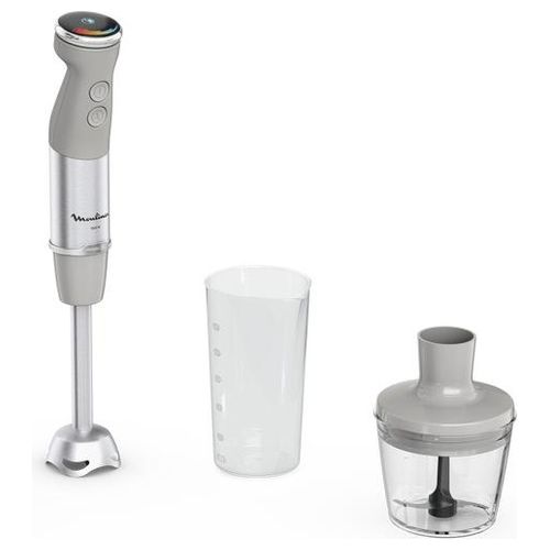 DD672B10 Quickchef+ Frullatore ad immersione 1000W 20 velocità Turbo con Tritatutto 0,5L e Bicchiere 0,8L colore Grigio Acciaio Inox