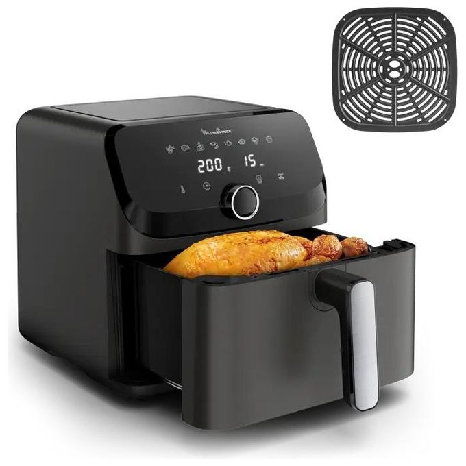 Moulinex EZ855HF0 Easy Fry Mega Friggitrice ad Aria Capacita' Extra-Large 7.5 Litri nera