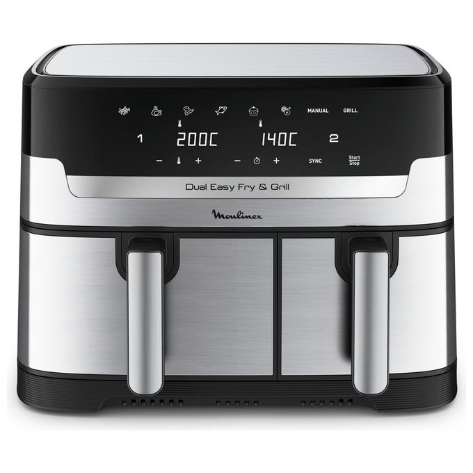 Moulinex EZ905D20 Friggitrice ad aria con doppio cestello 8.3 litri 2450 W inox-nero