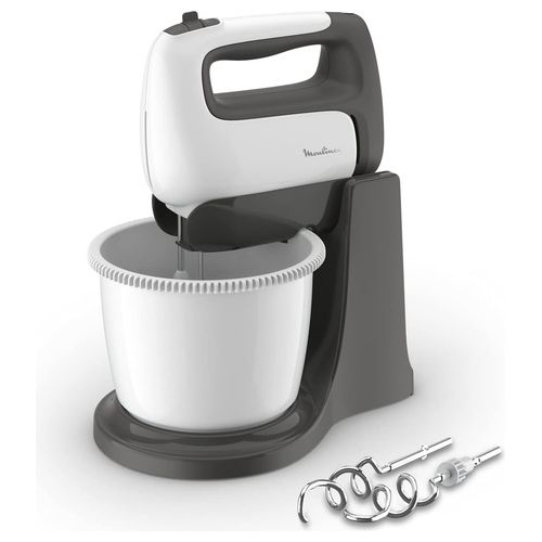 HM4641 Prep'Mix Sbattitore Elettrico 500W 5 Velocità Turbo Ciotola Auto-Rotante 2.5 L Fruste e Ganci in Acciaio Inox colore Bianco