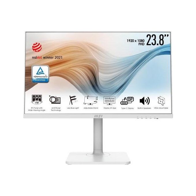 MSI 9S6-3PA5FH-011 Monitor Piatto per Pc 23.8'' Led Ips 16:9 Full Hd Bianco