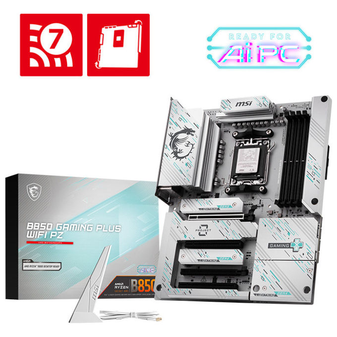 MSI MB B850 GAMING PLUS WIFI PZ,B850,AM5,4DDR5,4PCI-Ex16,3M.2,4SATA3,3USB10G,6USB5G,8USB2
