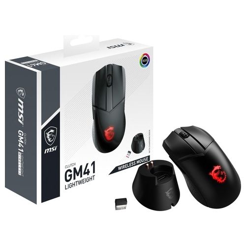 MSI PER Clutch GM41 Lightweight Wireless Mouse Mano Destra Rf Wireless Ottico 20000 Dpi