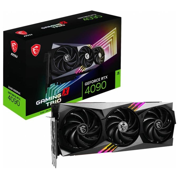 MSI GeForce RTX 4090 GAMING X TRIO 24G Scheda Video - 24GB GDDR6X, 2595 MHz, PCI Express Gen 4, 384-bit, 3x DP v 1.4a, HDMI 2.1a (Supporta 4K & 8K HDR) Visita lo Store di MSI