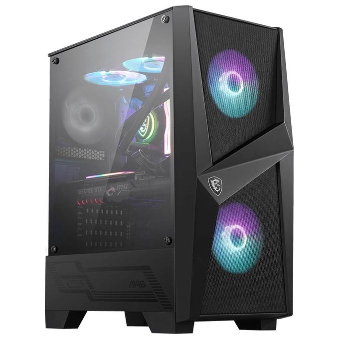 MSI MAG Forge 100R Case ATX, 2 ventole ARGB + controller (Mystic Light), supporta radiatori fino a 240mm, vetro temperato 4mm, filtro antipolvere, air
