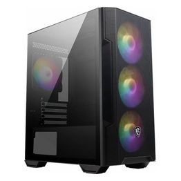 MSI MAG FORGE M100R Mini-Tower PC Case - Vetro temperato, Micro-ATX Mini-ITX, pannello frontale Mesh, 4 ventole ARGB (120mm) con controller Hub, filtro antipolvere magnetico, porta USB 3.2 Gen1 Type-A