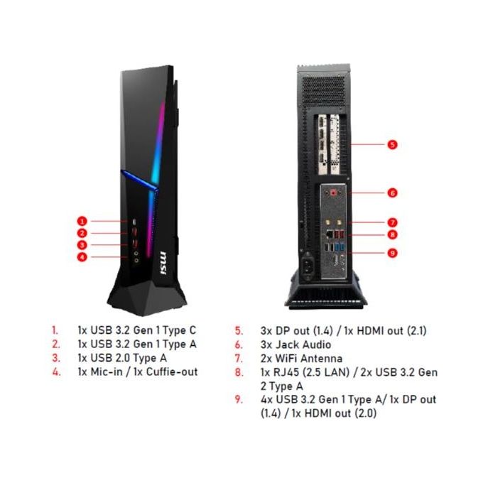 MSI Meg Trident x 12vtf-204it Pc Desktop, Processore Intel Core i7-12700K, Ram 32Gb, Hd 2000Gb, Windows 11 Home