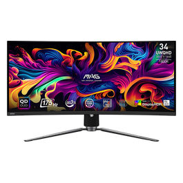 Monitor Gaming 34'' MAG 341CQP QD-OLED 1800R, Frequenza 175Hz, Tempo di Risposta 0,03 ms, Display HDR True Black 400, Night Vision AI, Pellicola al Grafene con dissipatore Calore,  3 anni di garanzia Anti Burn-in OLED