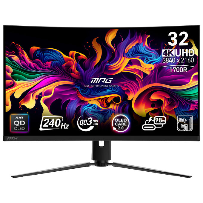 MSI Monitor Gaming QD-OLED Curvo MPG 321CURX 32 Pollici 4K Ultra HD Nero