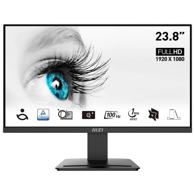 MSI Monitor PRO MP2412 Monitor 24" FHD (1920x1080), 100Hz / 1ms, EyeCare, Schermo antiriflesso, HDMI, DP, VESA