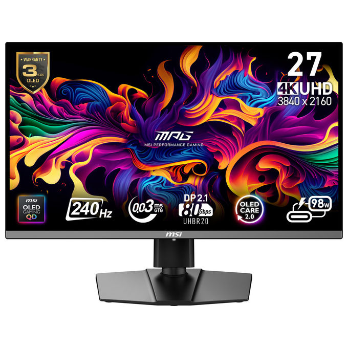Msi Monitor Pc Mpg 272Urx Qd-Oled 27'' 4K Ultra Hd Nero