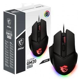 Msi MOU USB Clutch GM20 Elite Mouse Gaming Usb Tipo A Ottico 6400 DPI Mano destra