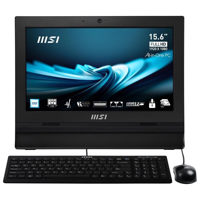 Image of Msi PC Desktop All in One MSI PRO AP162T ADL-005IT - 15.6? (40 cm) IPS Anti-Glare Intel Processor N100 4GB(4GB*1) SSD 128GB*1 Grafica Integrata Windows 11 Pro