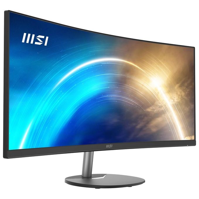 MSI PRO MP341CQ Monitor Curvo 34" UWQHD (3440 x 1440), Pannello 21:9, 100 Hz, 1 ms (MPRT), Anti-Flicker, Less Blue Light, Speaker integrati, 2x HDMI 2.0b, 1x DP, VESA 100x100, Nero