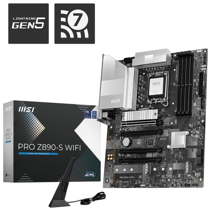 MSI Scheda Madre pro Z890-s wifi  Z890lga18514ddr54pci-ex163m.21usb 40g2usb 20g8usb 5g 4usb 2.0