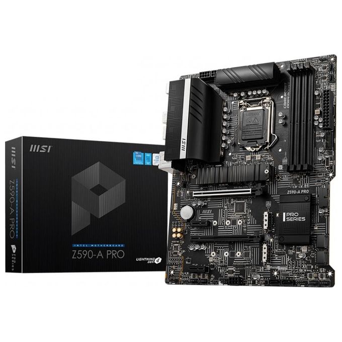 MSI Z590-A PRO Scheda Madre ATX Supporta i Processori Intel Core di 11th Gen LGA 1200-12 Duet Rail 55A VRM DDR4 Boost