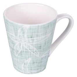Mug 300 ml con cucchiaino in ceramica, decoro marino, Cozumel