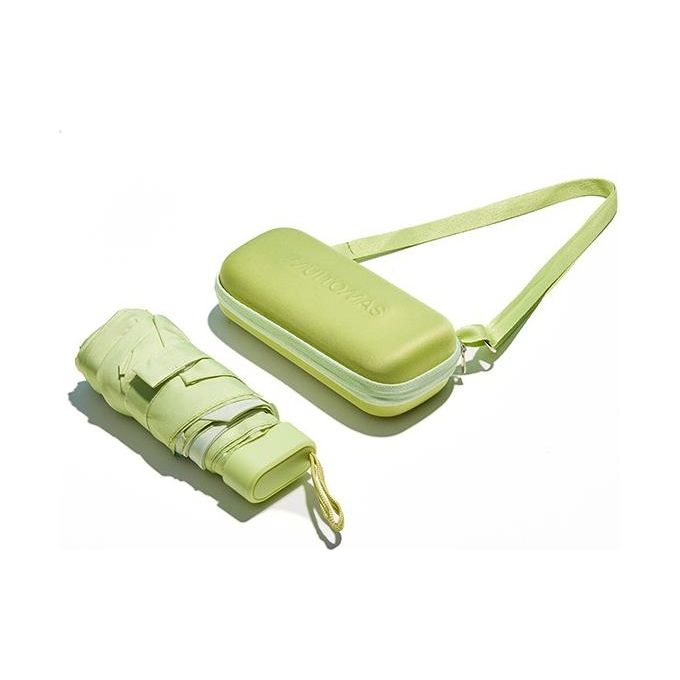 Muitomas UMBRCASEGN Ombrello Pieghevole con Custodia Rigida Antivento Tracolla Manico Soft-Touch colore Verde Salvia