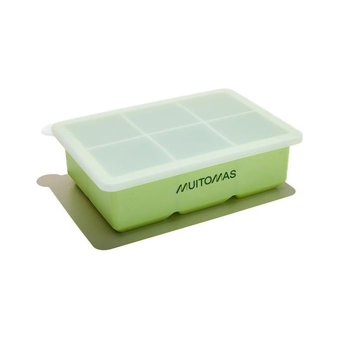 Muitomas Stampi per Ghiaccio XL in Silicone 6 Cubetti Verde Salvia