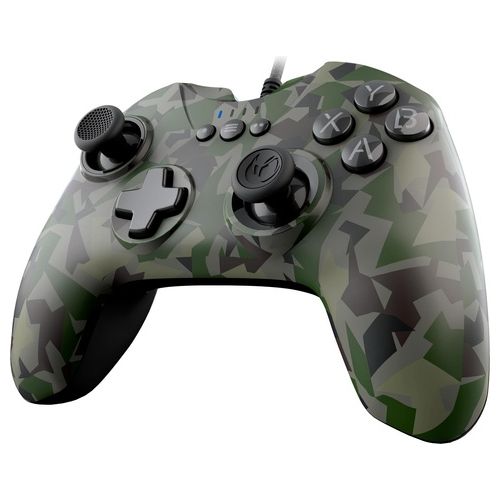 Nacon 100 Forest Gamepad Wired Gaming Controller per Pc Camo Green
