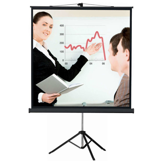 Napofix, Schermo Proiezione Treppiede, 80 Pollici 1:1, 144x144 cm, Bianco Opaco