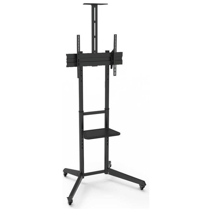 Napofix, Supporto TV Pavimento Mobile, 32-75 Pollici, Nero, Acciaio, Carrello Pro
