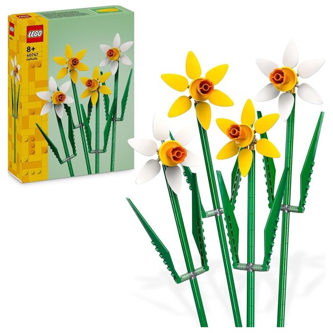 LEGO Creator 40747 Narcisi, Fiori Finti per Bambini 8+, Bouquet Regalo di San Valentino, per Lei o Lui, per Ragazza o Ragazzo