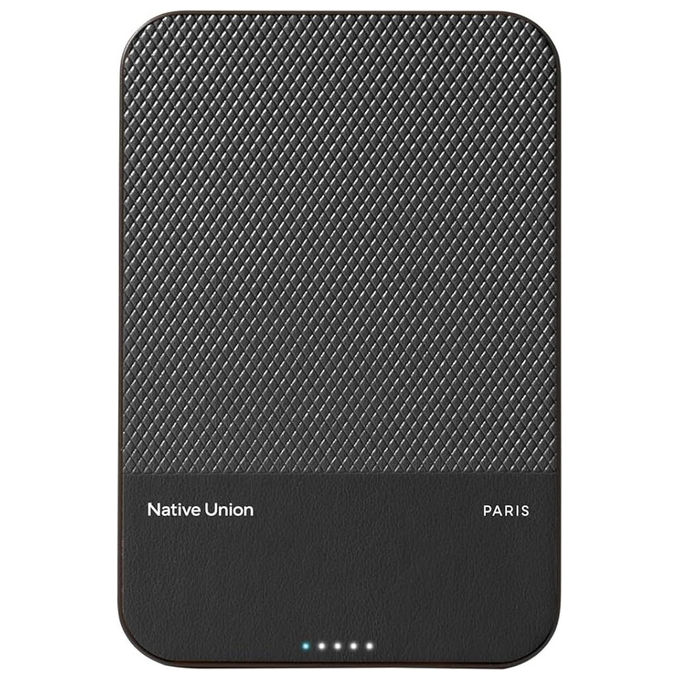 Native Union PB-5KMS-BLK-Q2 (Re)Classic Power Bank Magnetico Qi2 5000 mAh Ricarica Wireless 15W USB-C PD 20W colore Nero