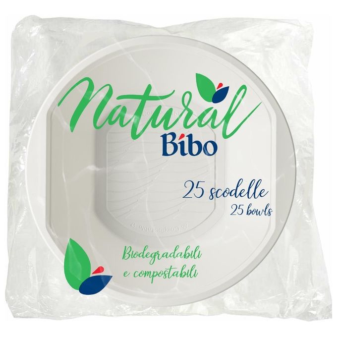 Image of Natural Bibo Scodella Bianca 500cc 25 Pezzi