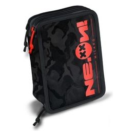 Ne.On! Astuccio Scuola 3 Zip Mimetico Nero/Arancio