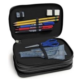 Ne.On! Astuccio Scuola 3 Zip Mimetico Nero/Blu